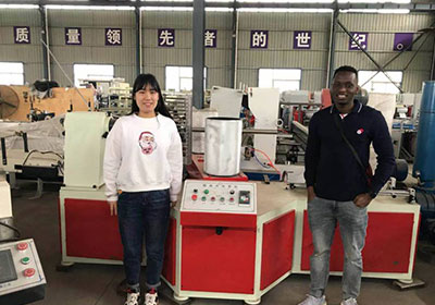 Paper core tube making machine for toilet paper core sent to Ghana